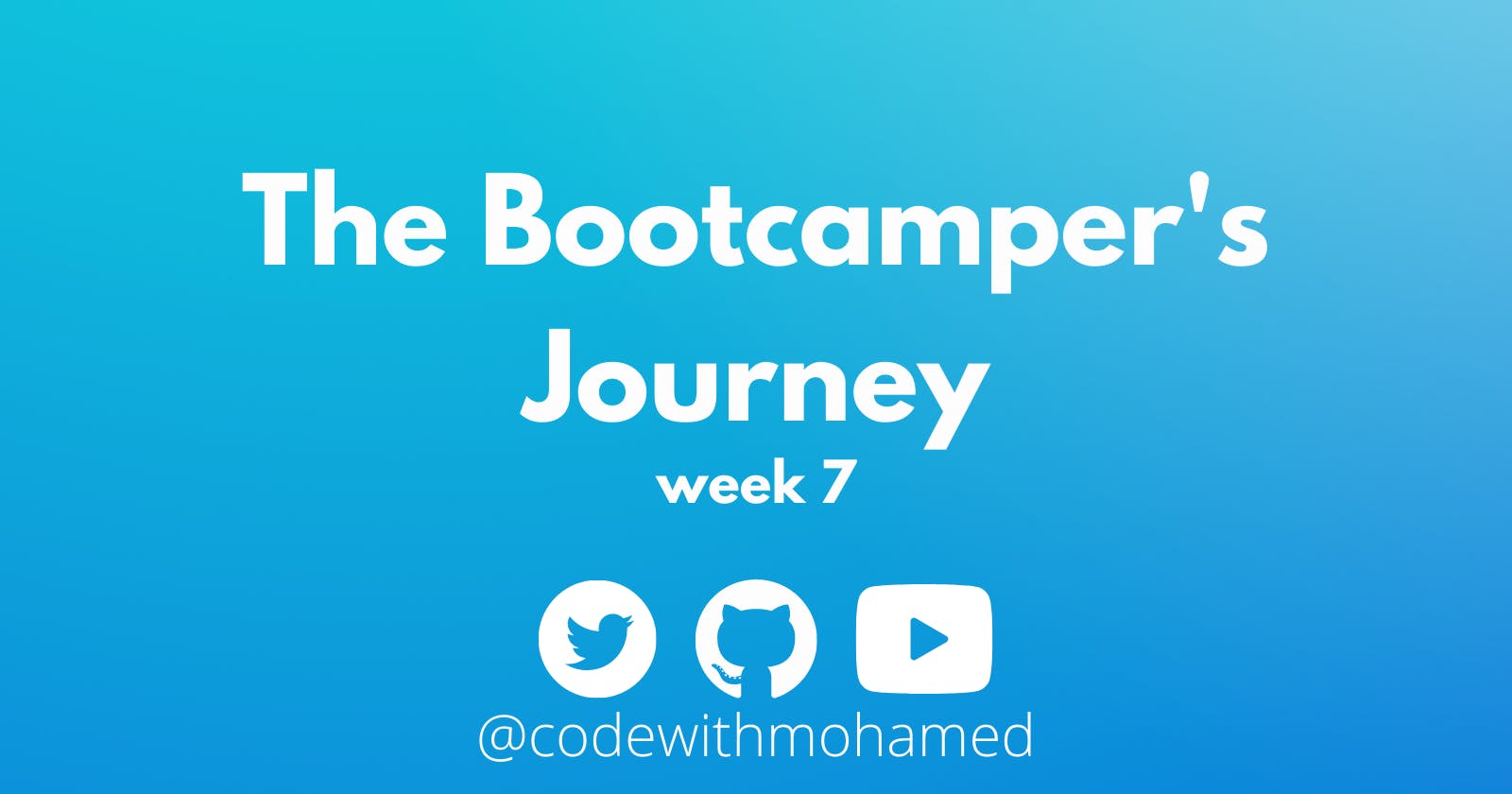 The BootCamper's Journey: Week 7