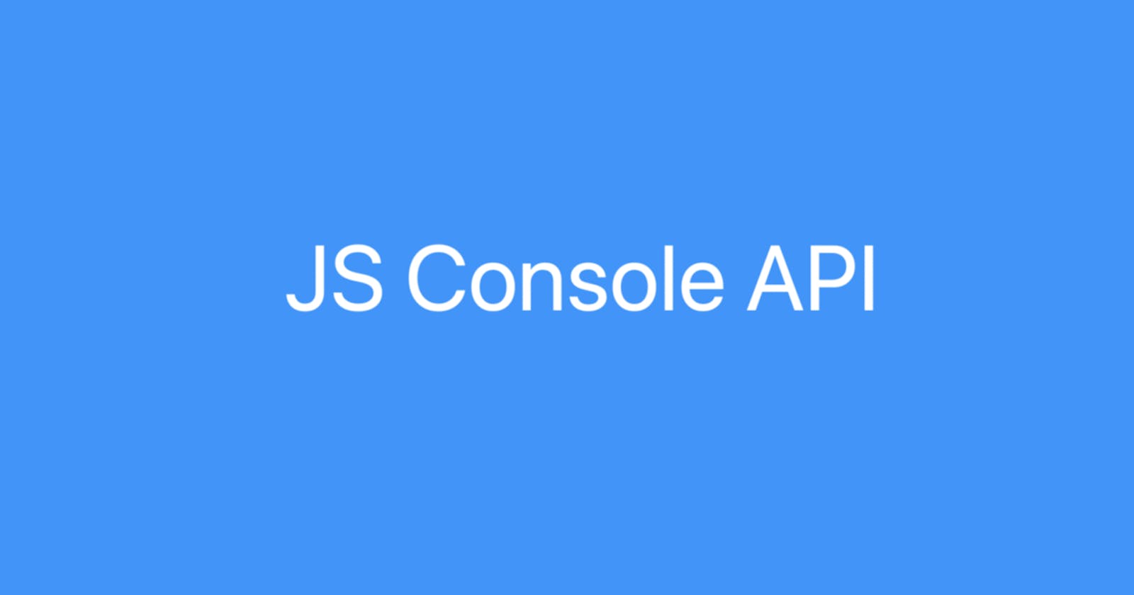 JS Console API