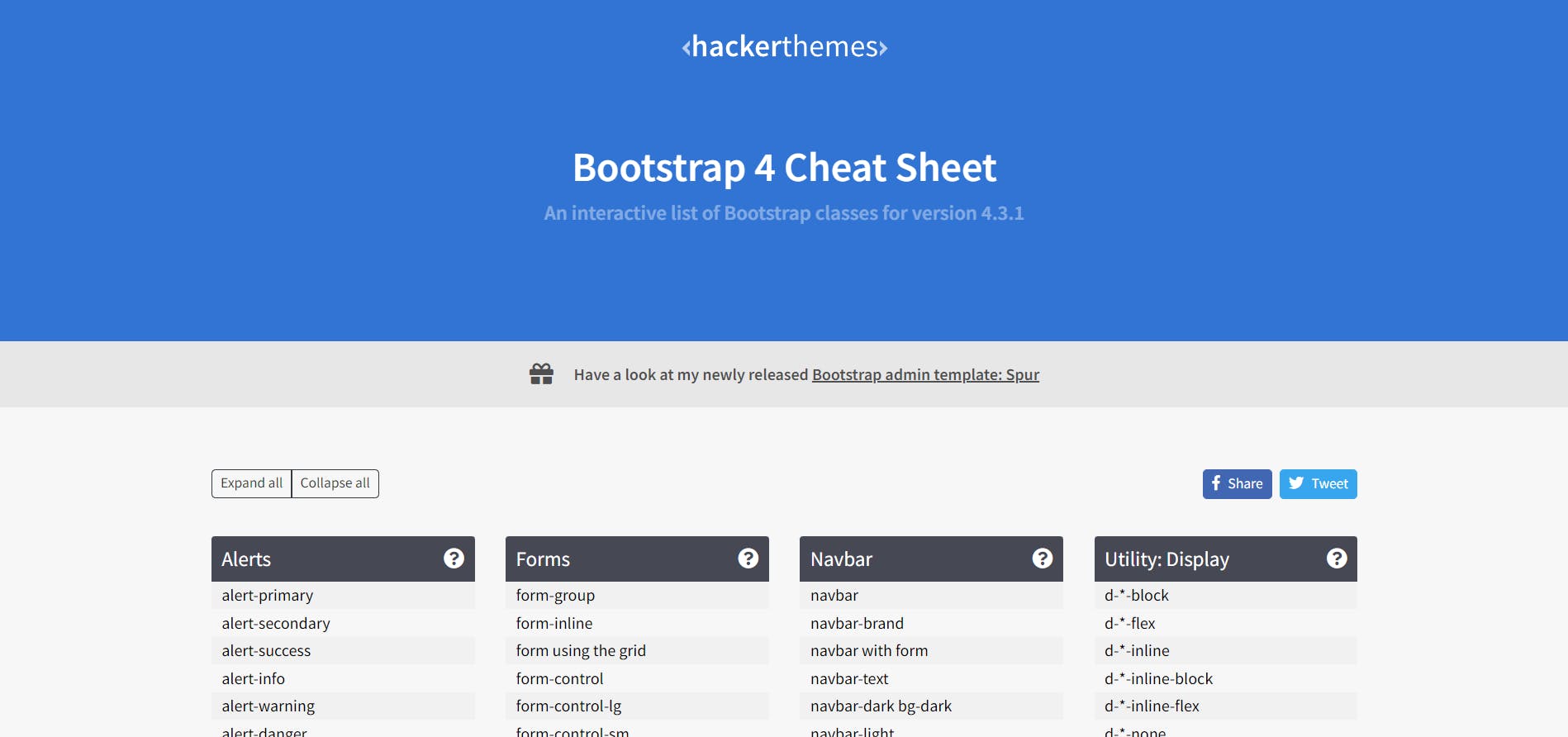 Bootstrap 4 Cheat Sheet - The ultimate list of Bootstrap classes.png