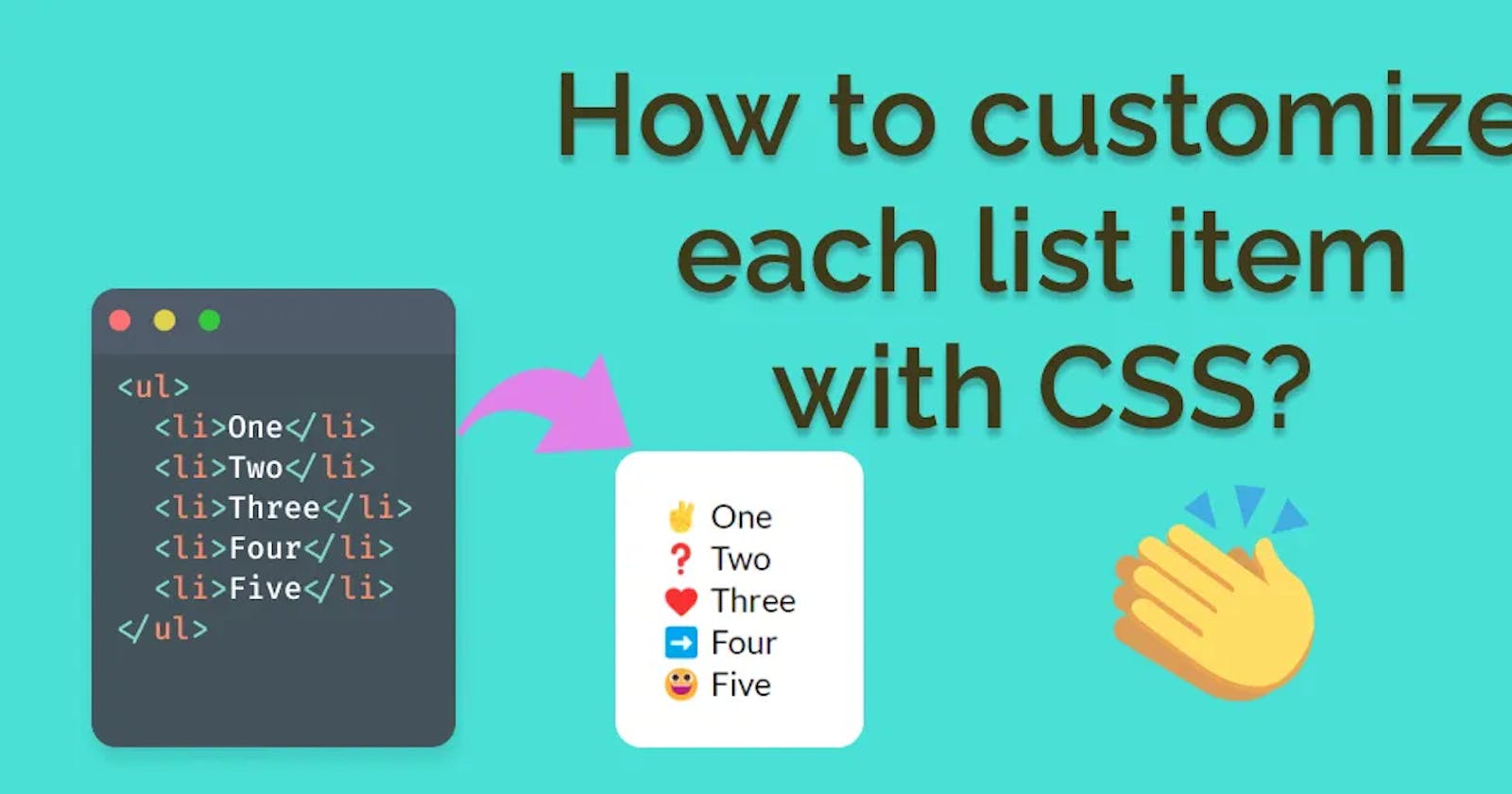 Customize each list item style type using simple CSS
