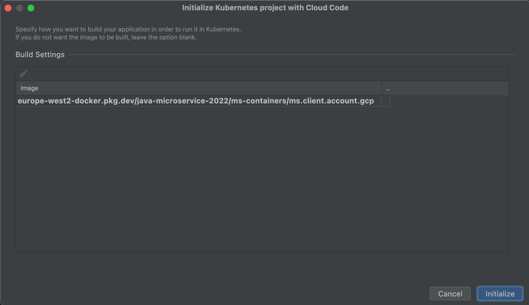 Configuration for Cloud Code: Kubernetes
