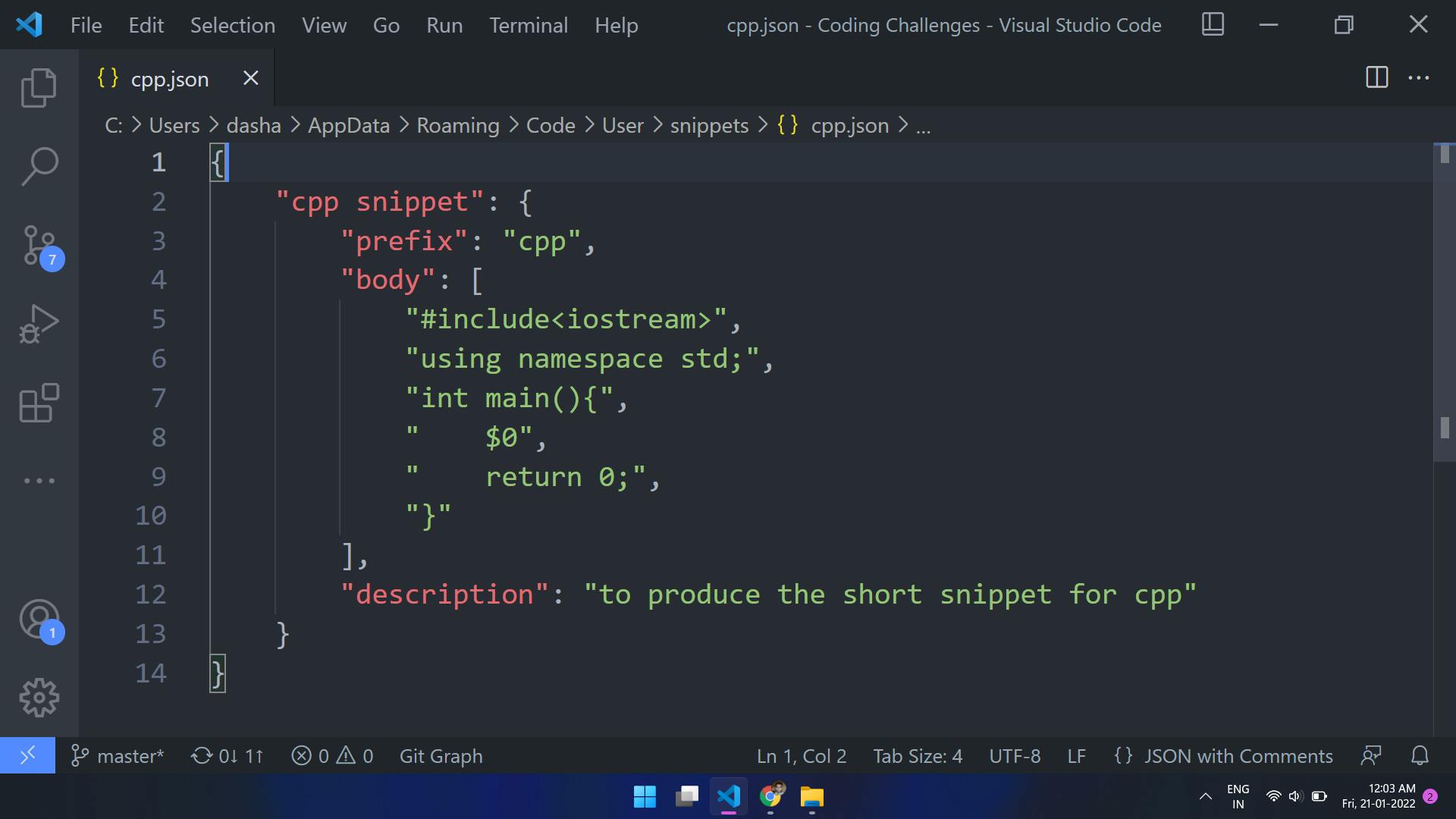final code snippet should look like this