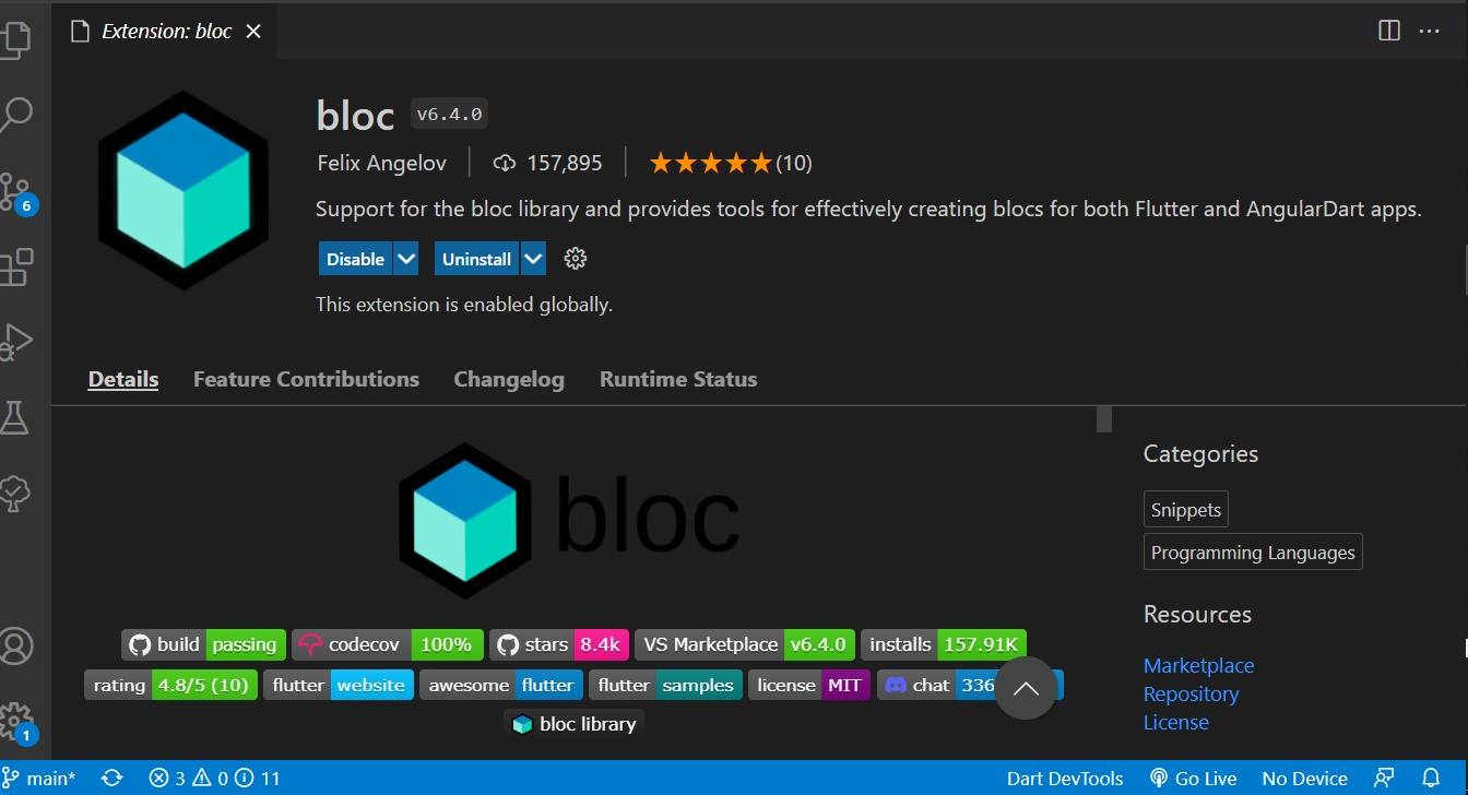 adding extensions to blocs app