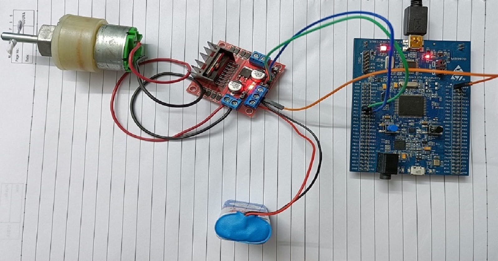 DC Motor Control using the L298N Motor Driver Interfaced with the STM32F407 Discovery Kit