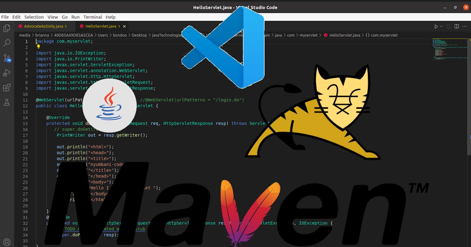 How to create Java Servlet with Tomcat and Maven in VS Code.