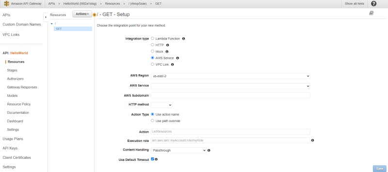 AWS API Gateway - REST API