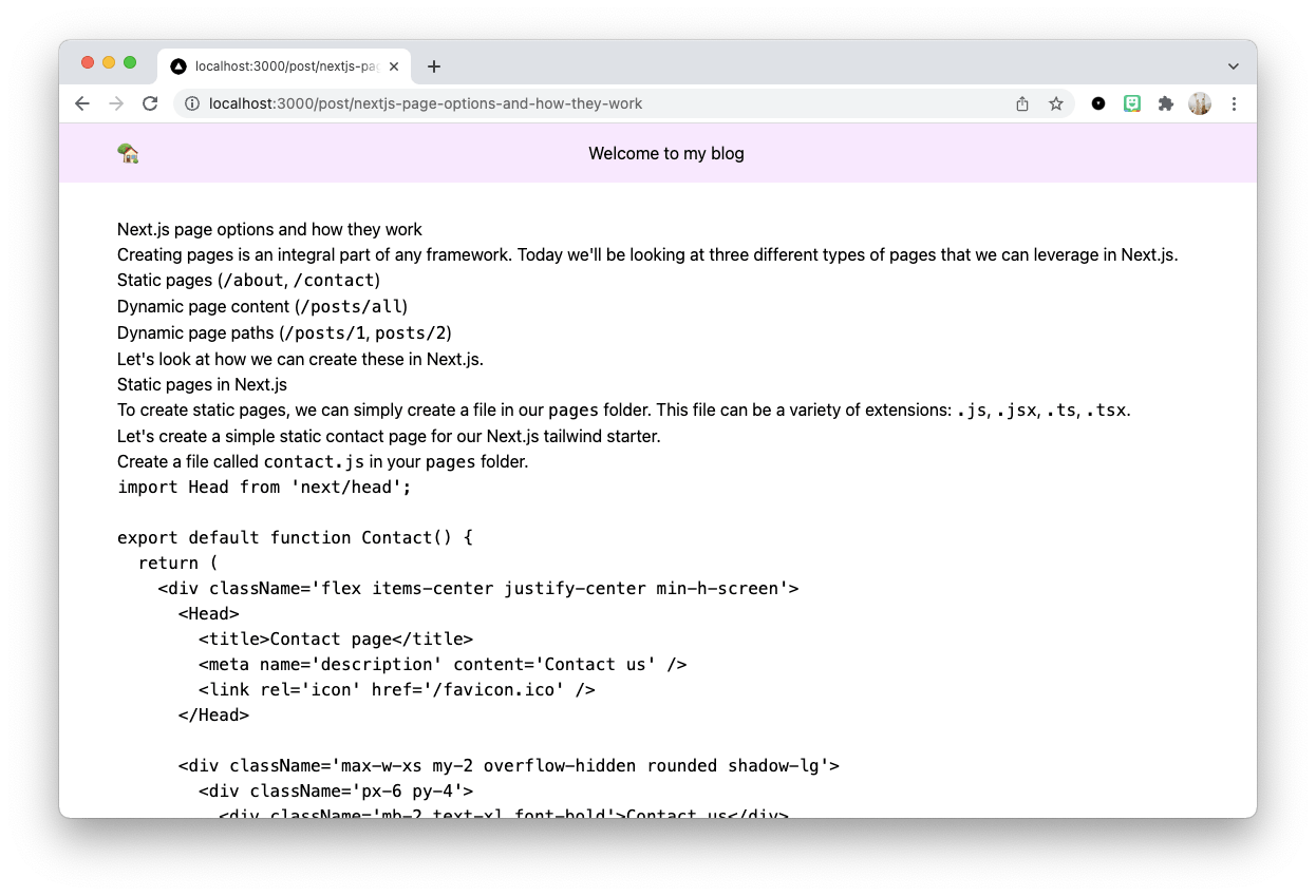 Markdown in Next.js post
