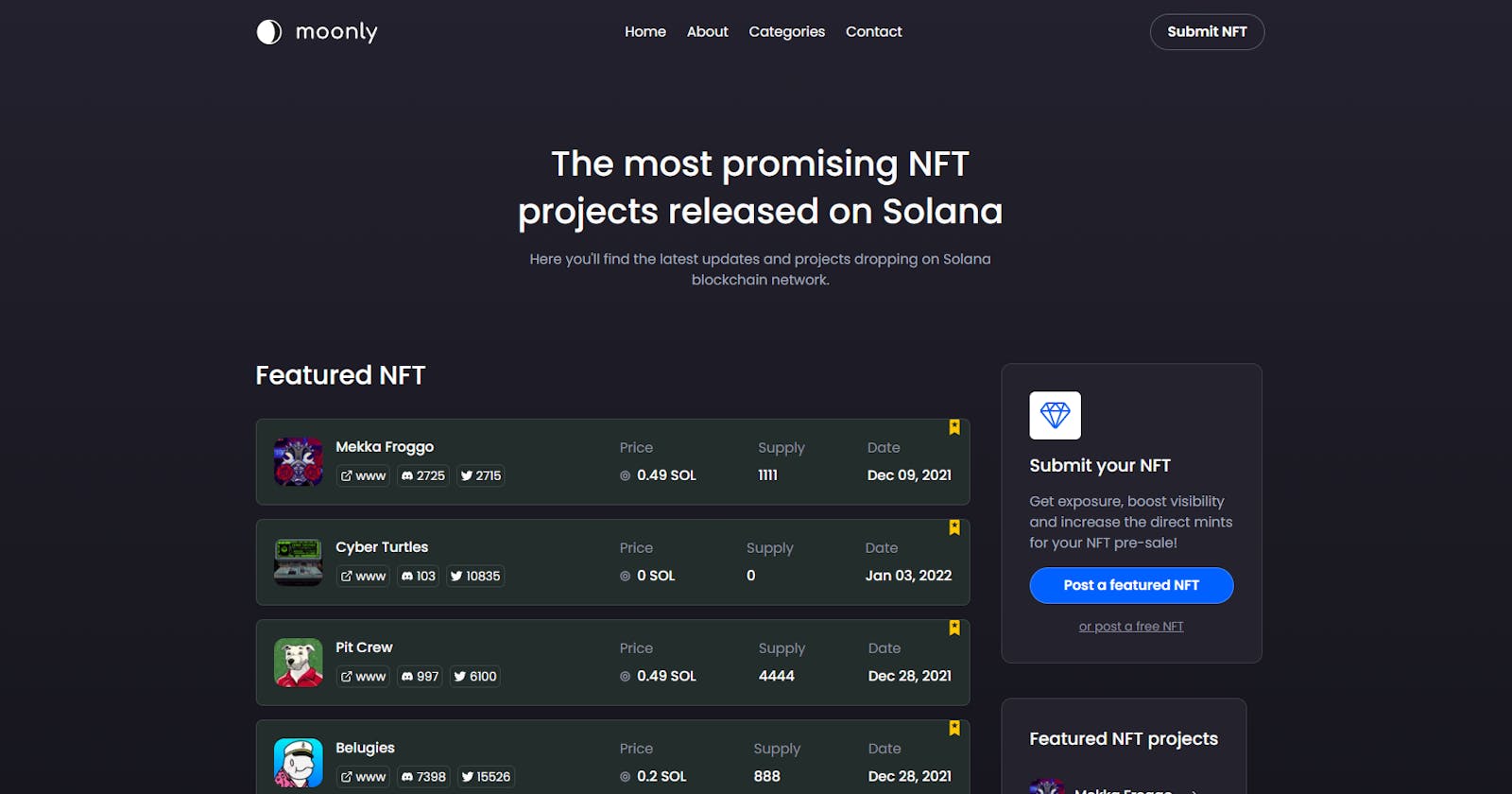 Moonly - Discover Upcoming NFT Update #2