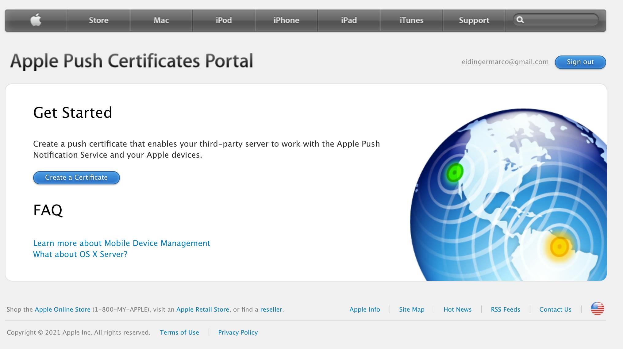Apple Push Certificate Portal - Get Started