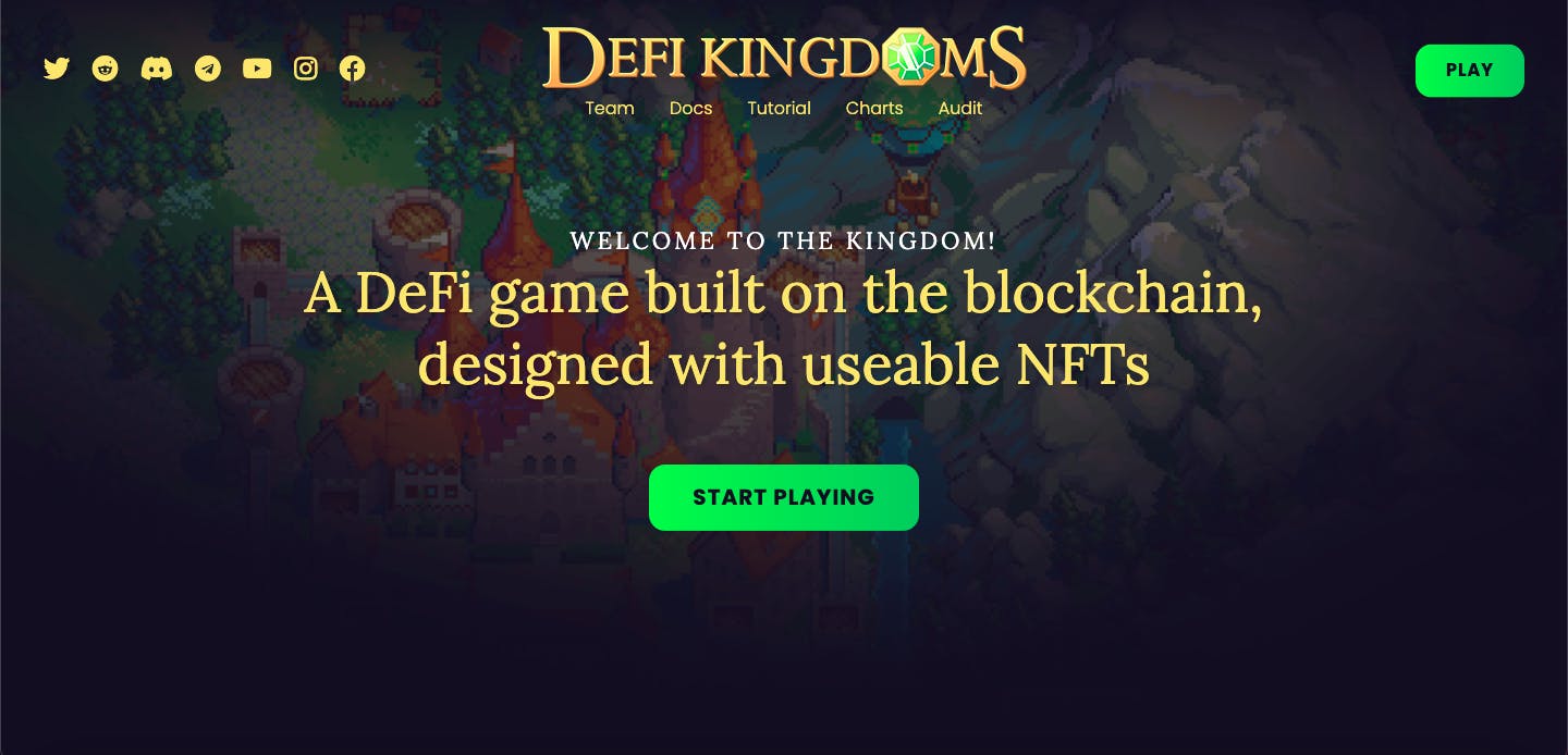 DeFi Kingdoms DeFi game built on the blockchain