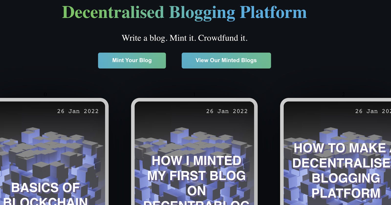 BUIDLing Decentrablog - The Decentralized blogging experience