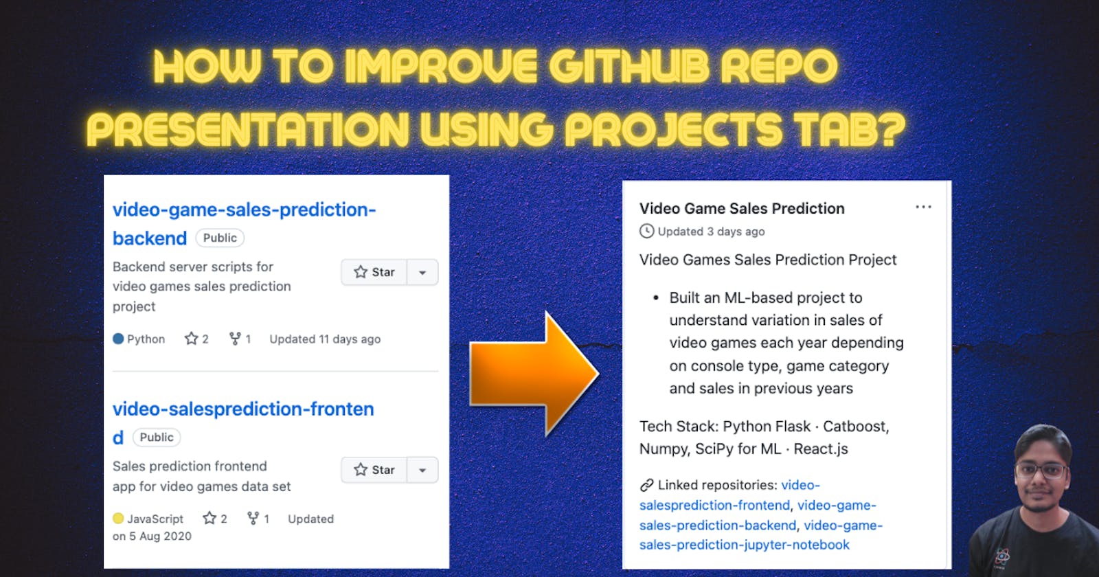 Improving your Github repos presentation using projects feature