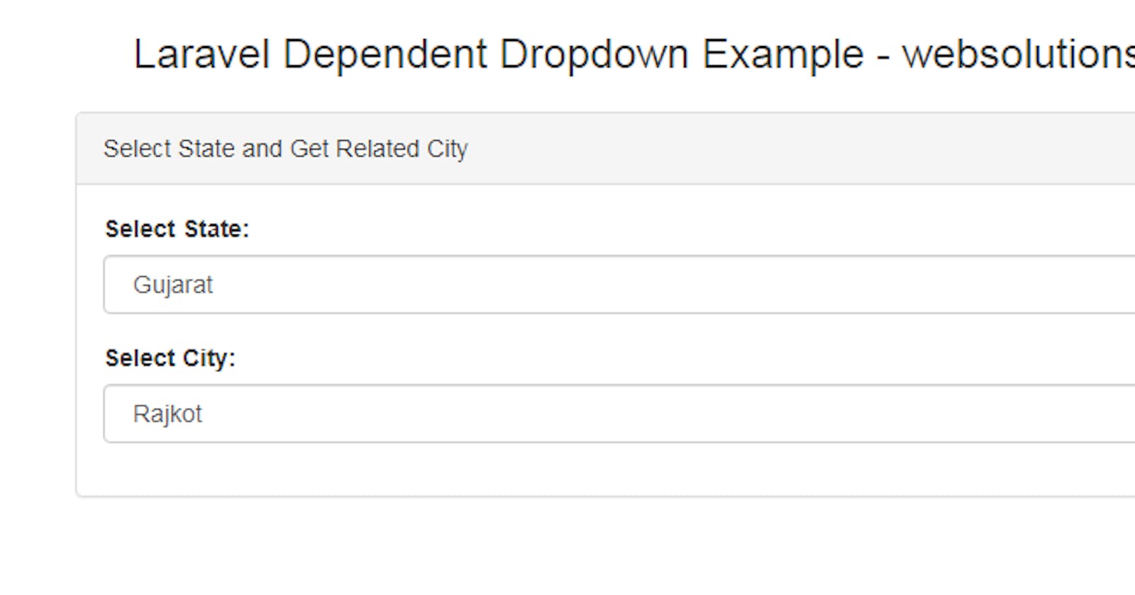 How To Create Dependent Dropdown In Laravel