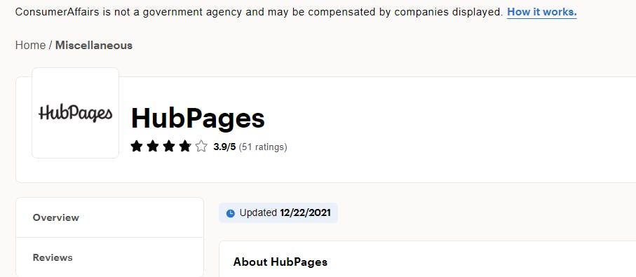 HubPages reviews