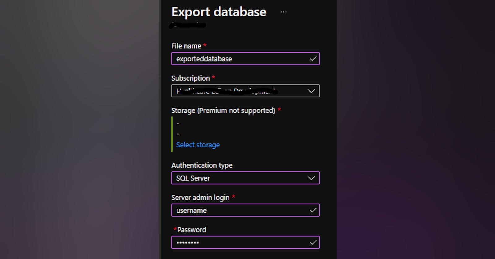 Import Azure Sql Database Locally