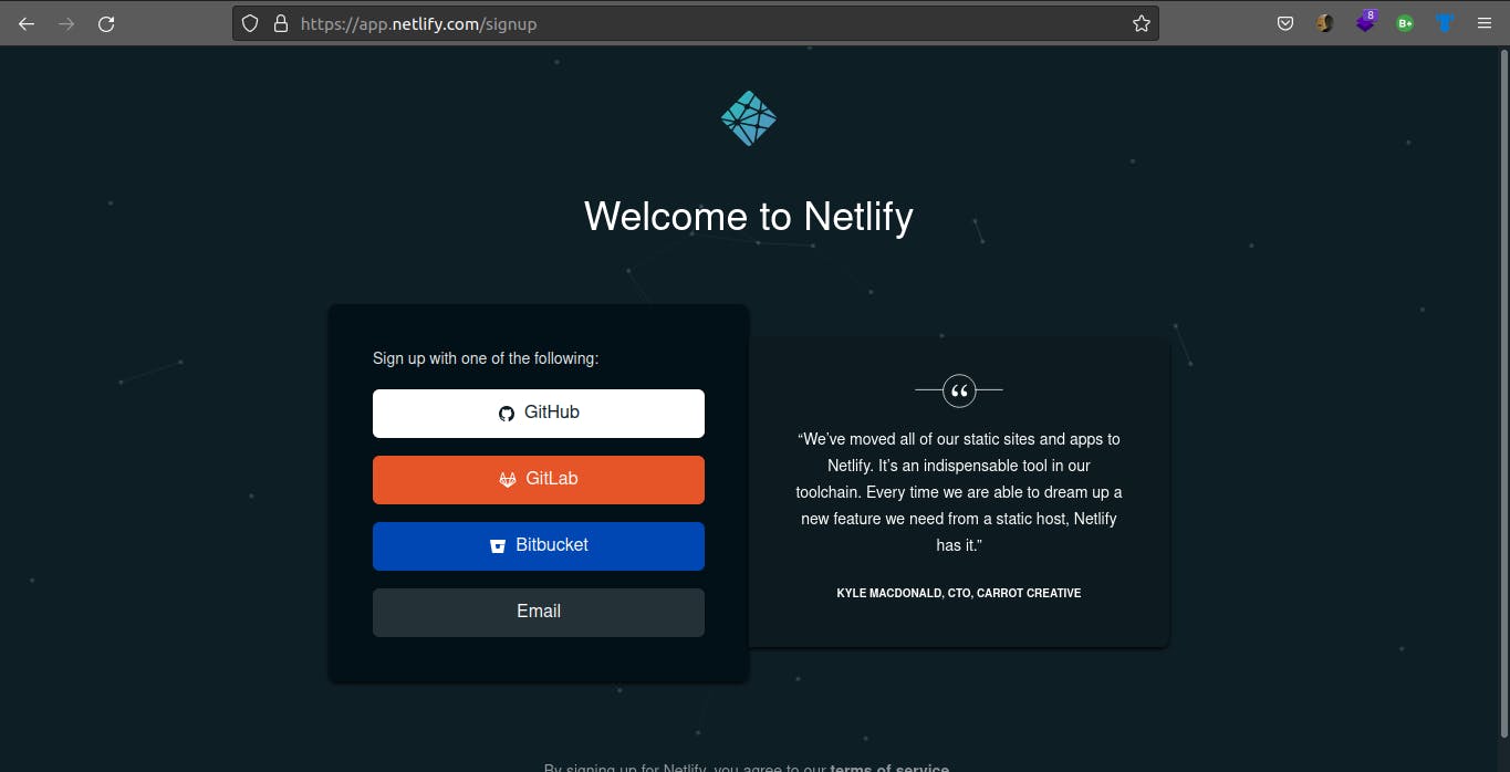 Creating a Netlify Account