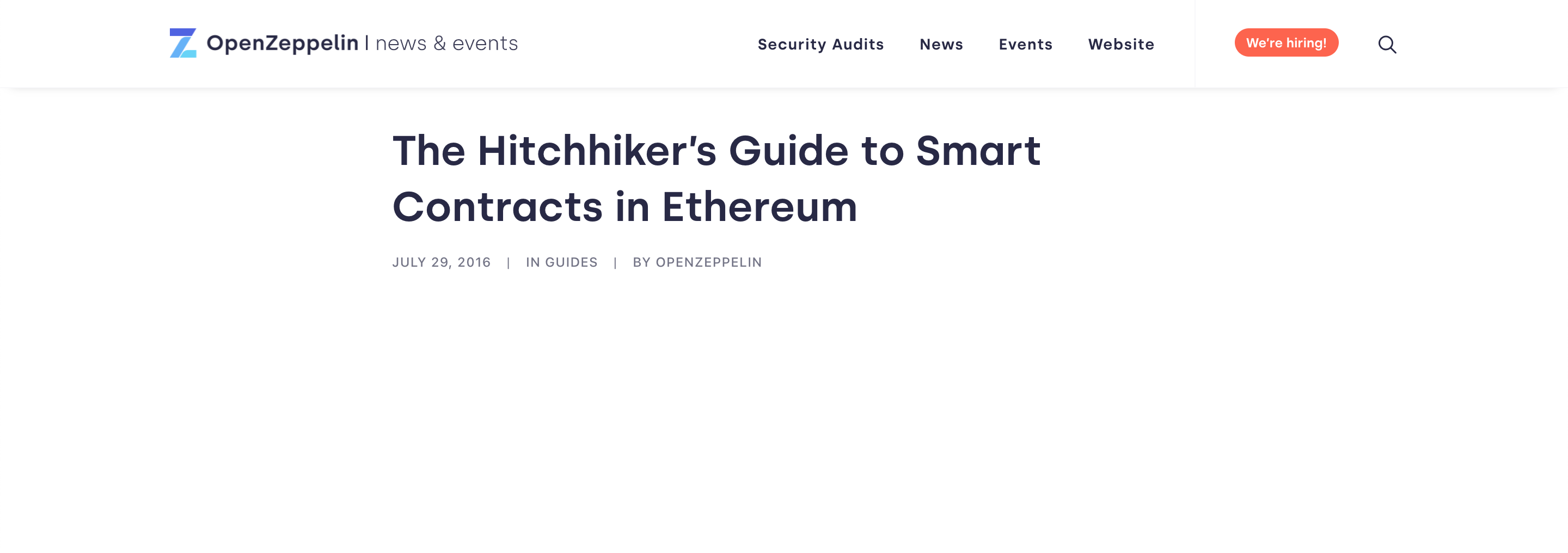 The Hitchhiker's Guide to Smart Contracts in Ethereum