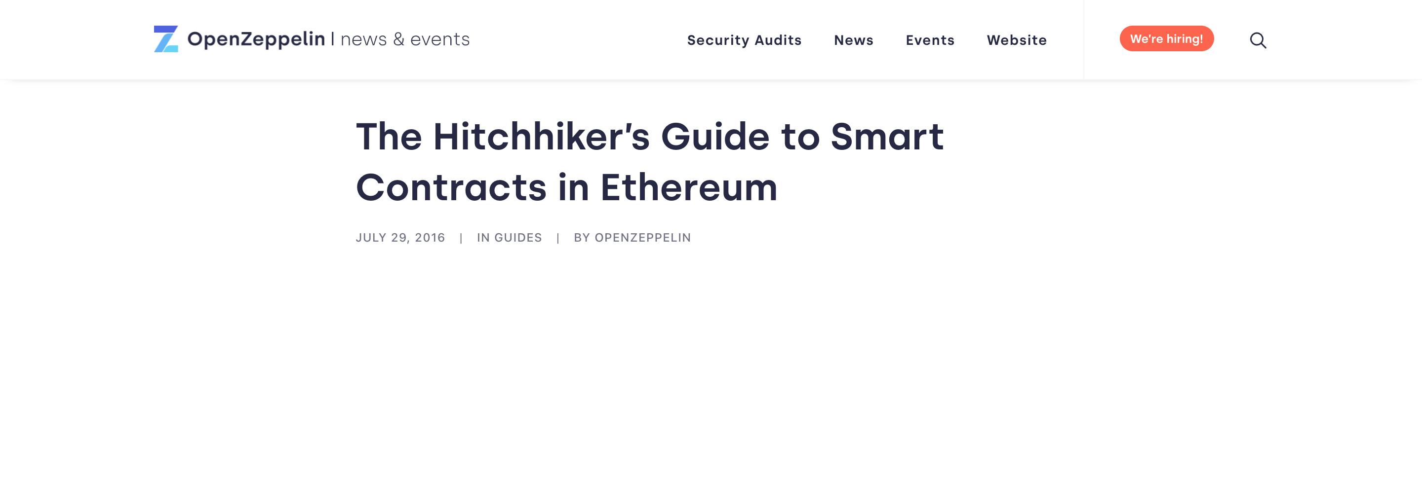 The Hitchhiker's Guide to Smart Contracts in Ethereum