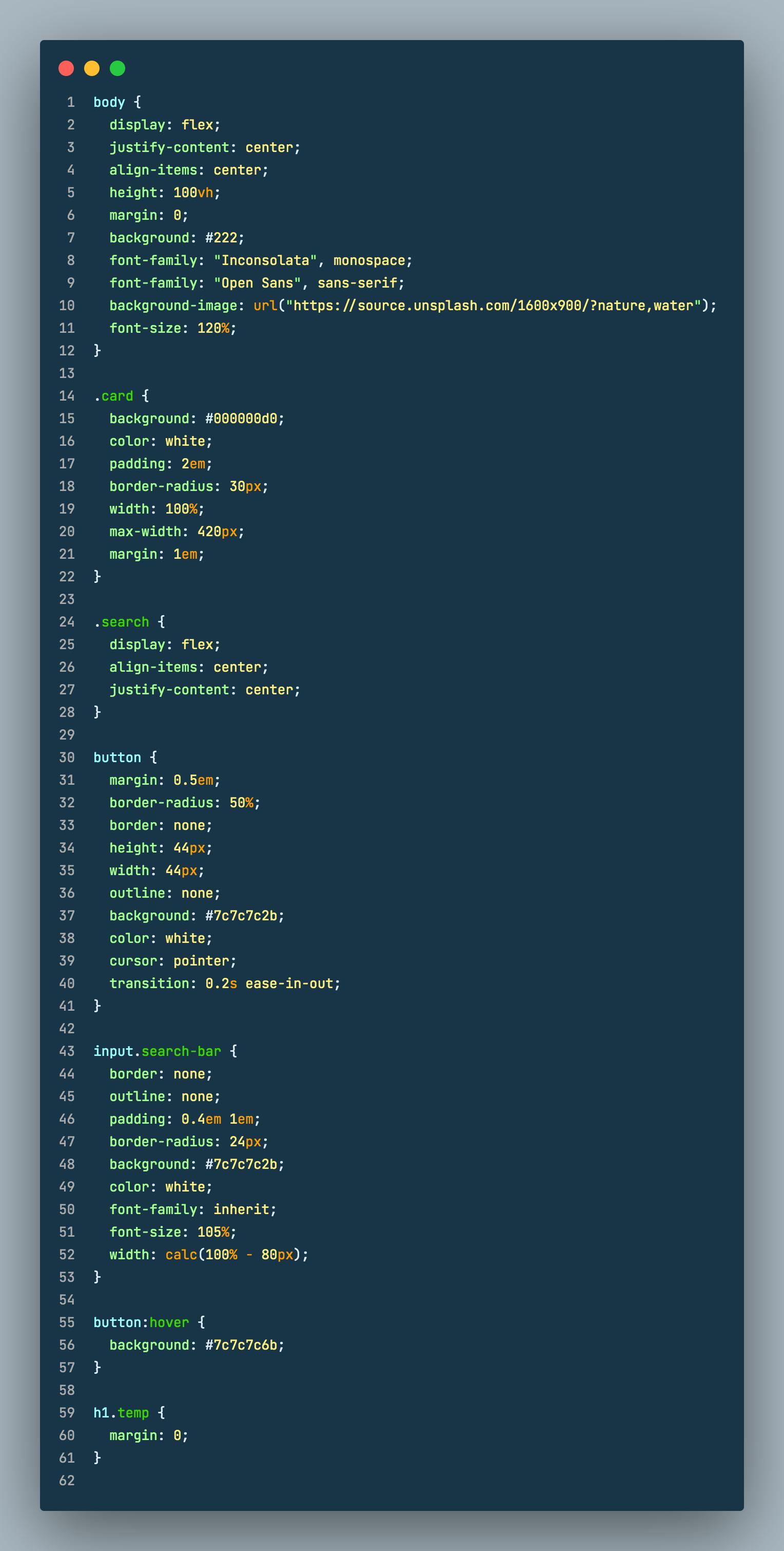 Codesnap image for style.css