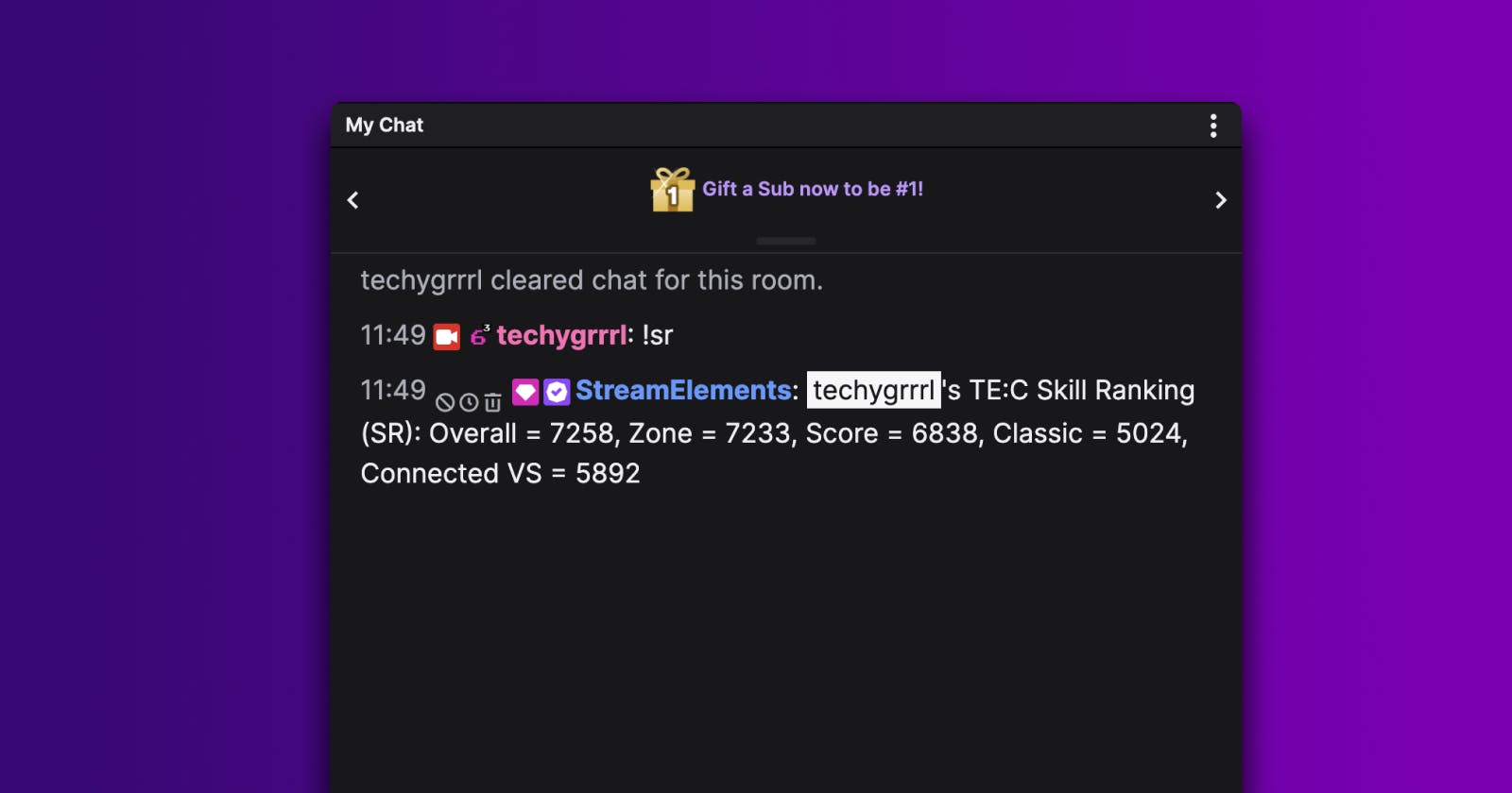 Chatbot to output Tetris Effect: Connected Skill Ranking (SR) on Twitch