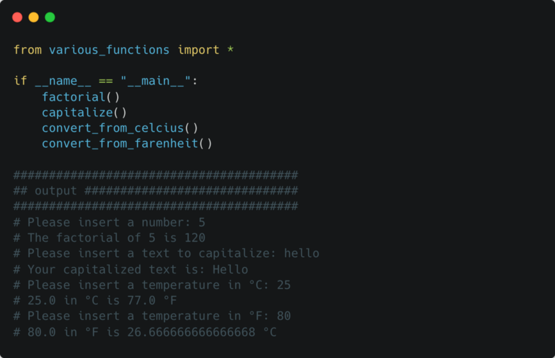 main.py-calling functions with output