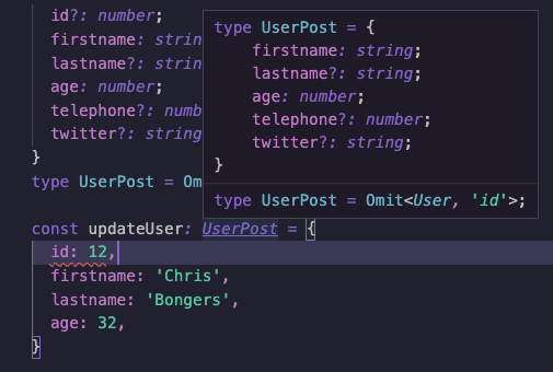 TypeScript Omit utility type