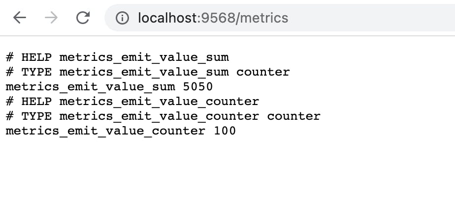 Output of the /metrics endpoint