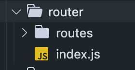 Image of the router directory containing index.js and routes directory