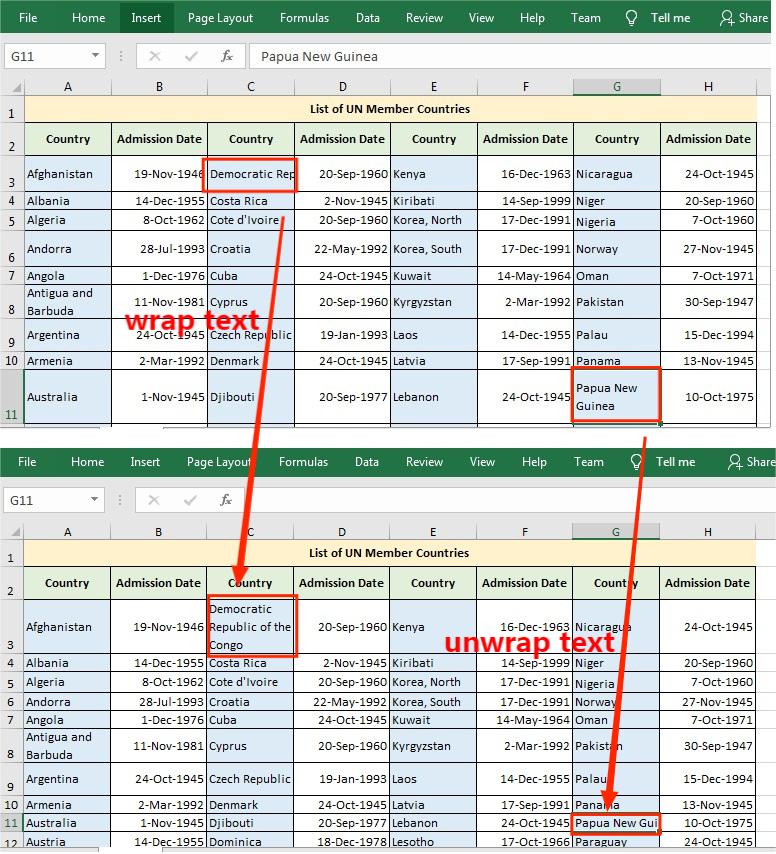 Wrap or Unwrap Text in Excel Cells in Java