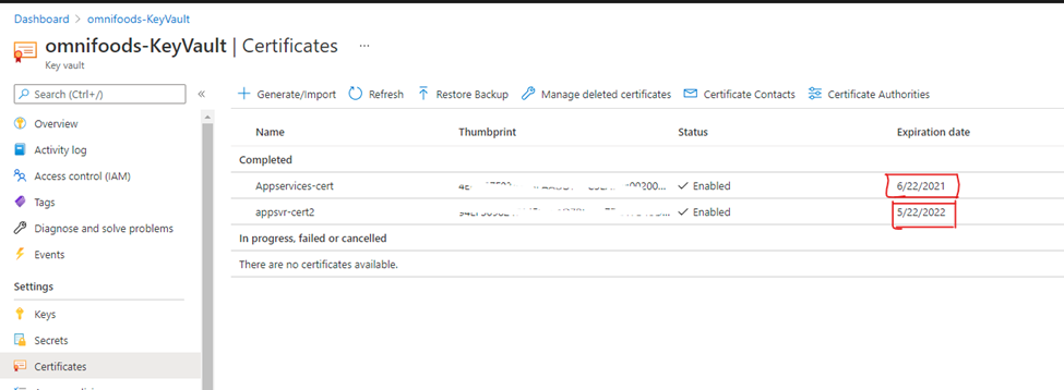 Automate SSL Certificates renewal with Azure Key Vault