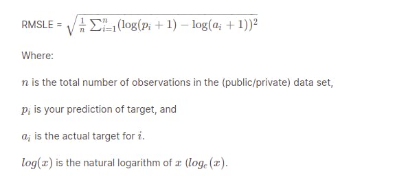 root mean squared log error - regression metrics - loss function - cost function - linear regression