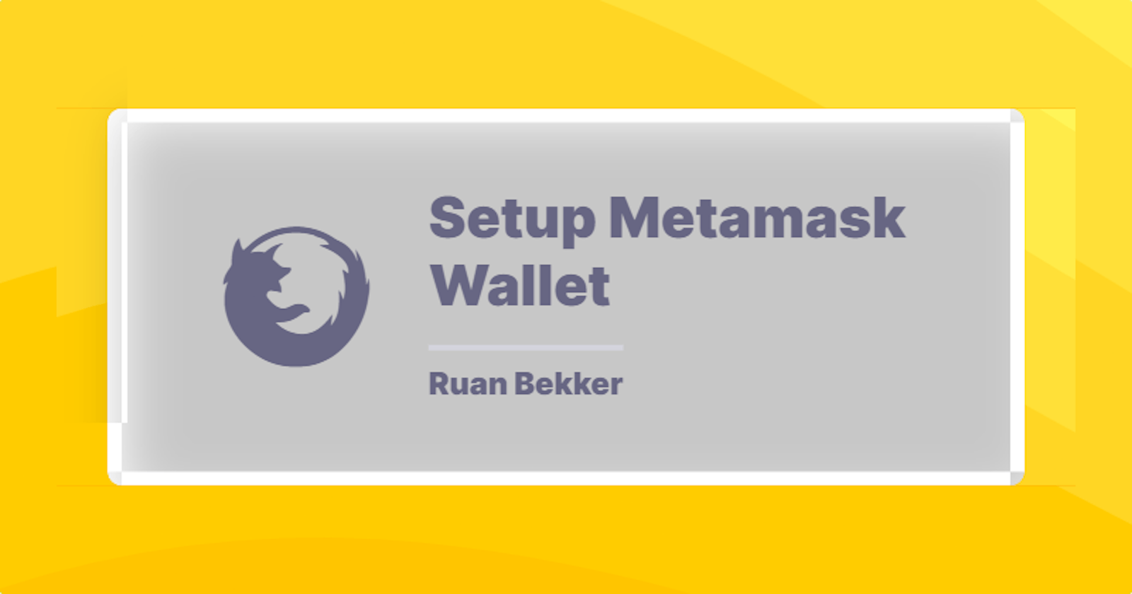 How to Setup your Metamask Wallet