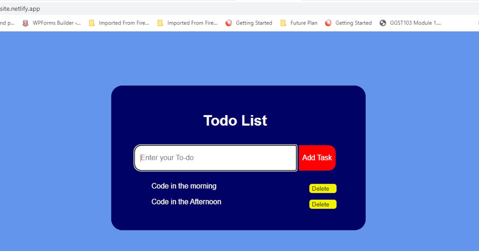 To do Web App Using HTML, CSS and Javascript