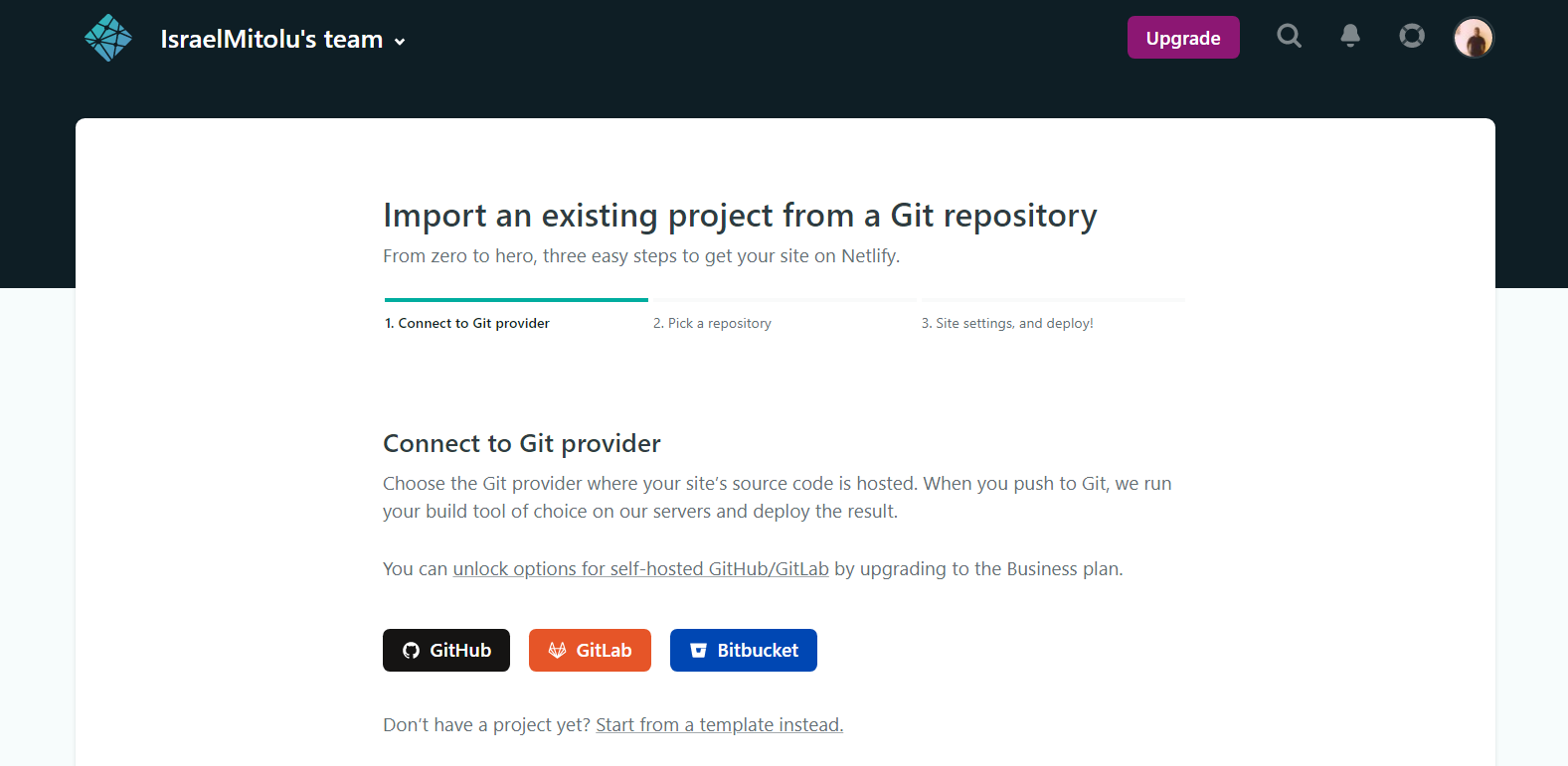 Connect to a Git provider