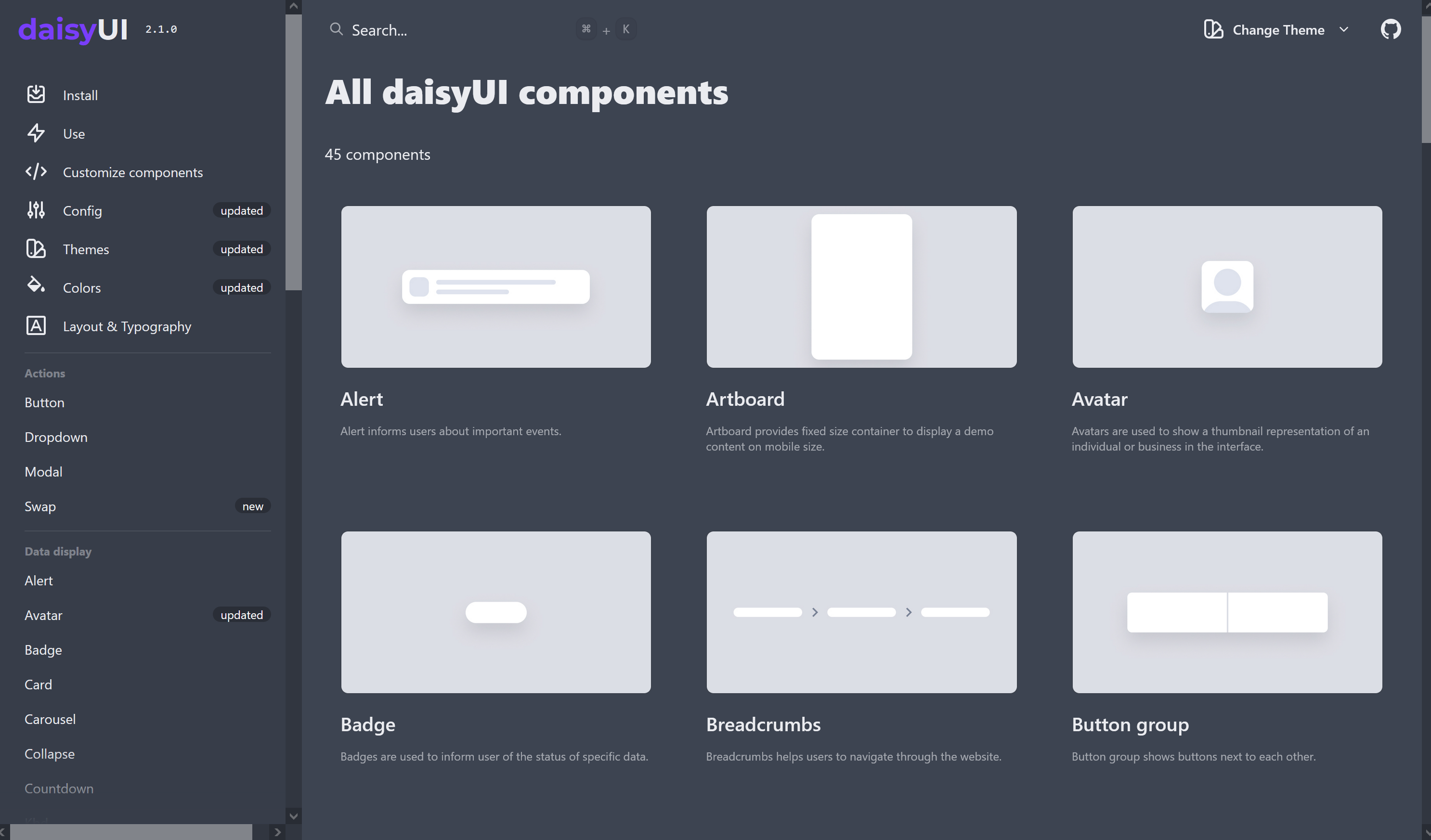 daisyUI components