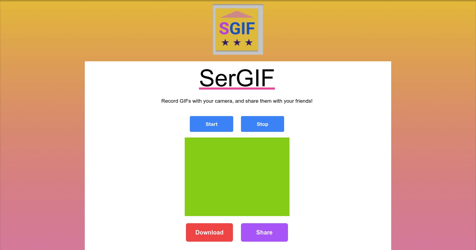 Sergif: Record GIFs with your Webcam 🥳