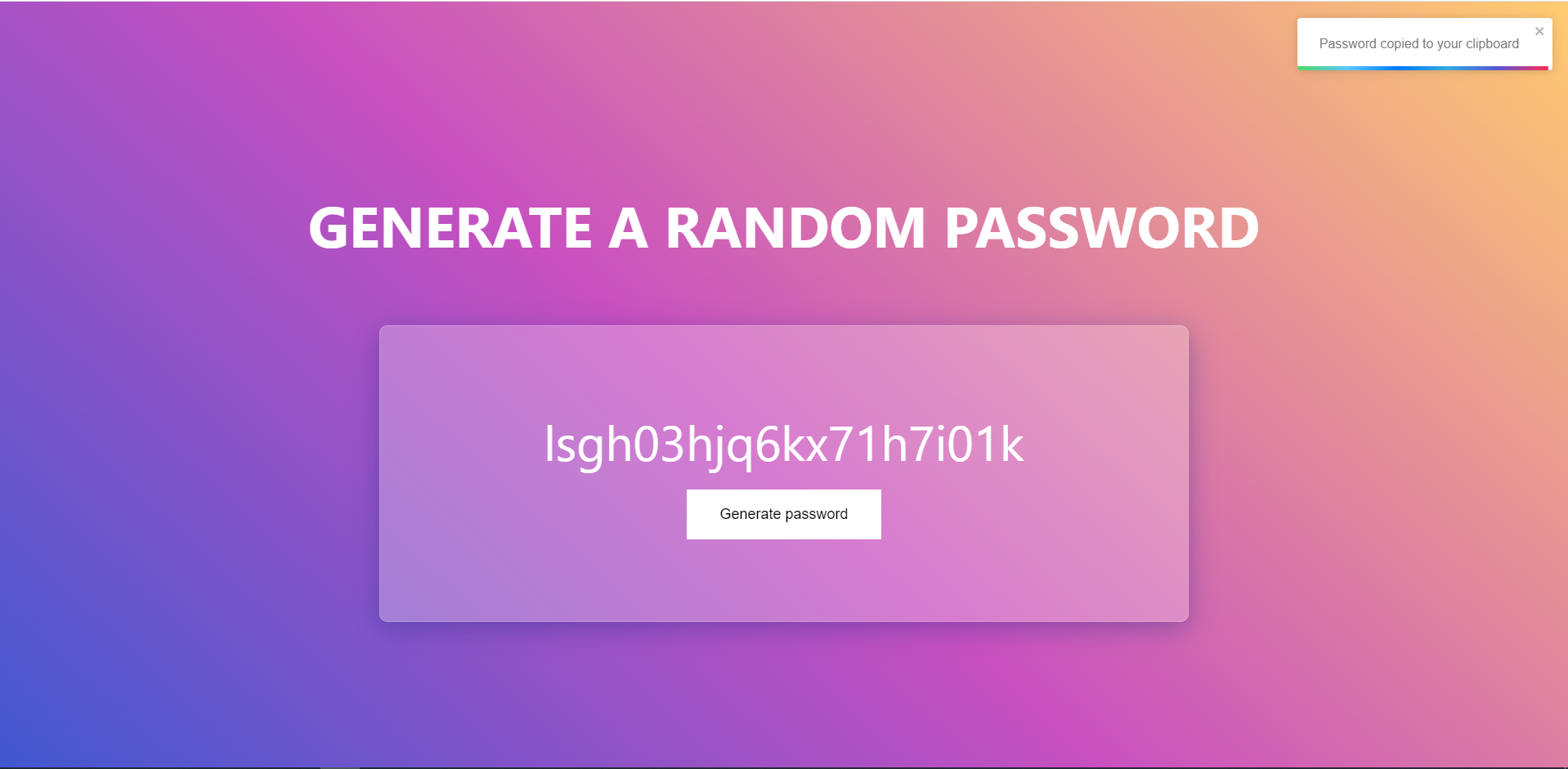 1. React Password Gen Final Output.png