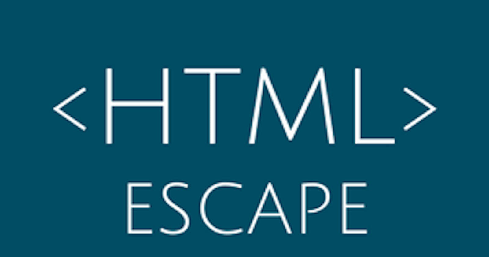 How to Do a Code HTML escape character via HTML Codes