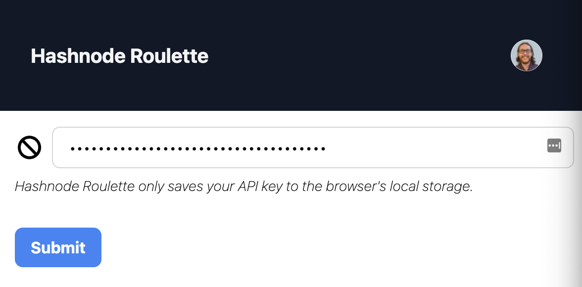 Save your Hashnode API key