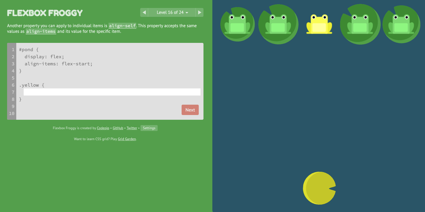 Flexbox froggy CSS game