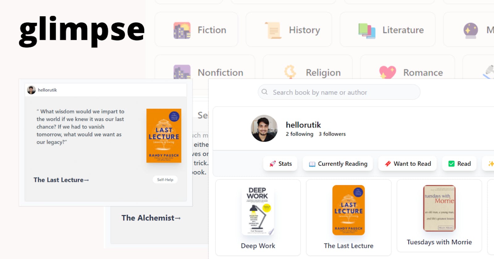 Introducing glimpse, a reader's corner to discover new books