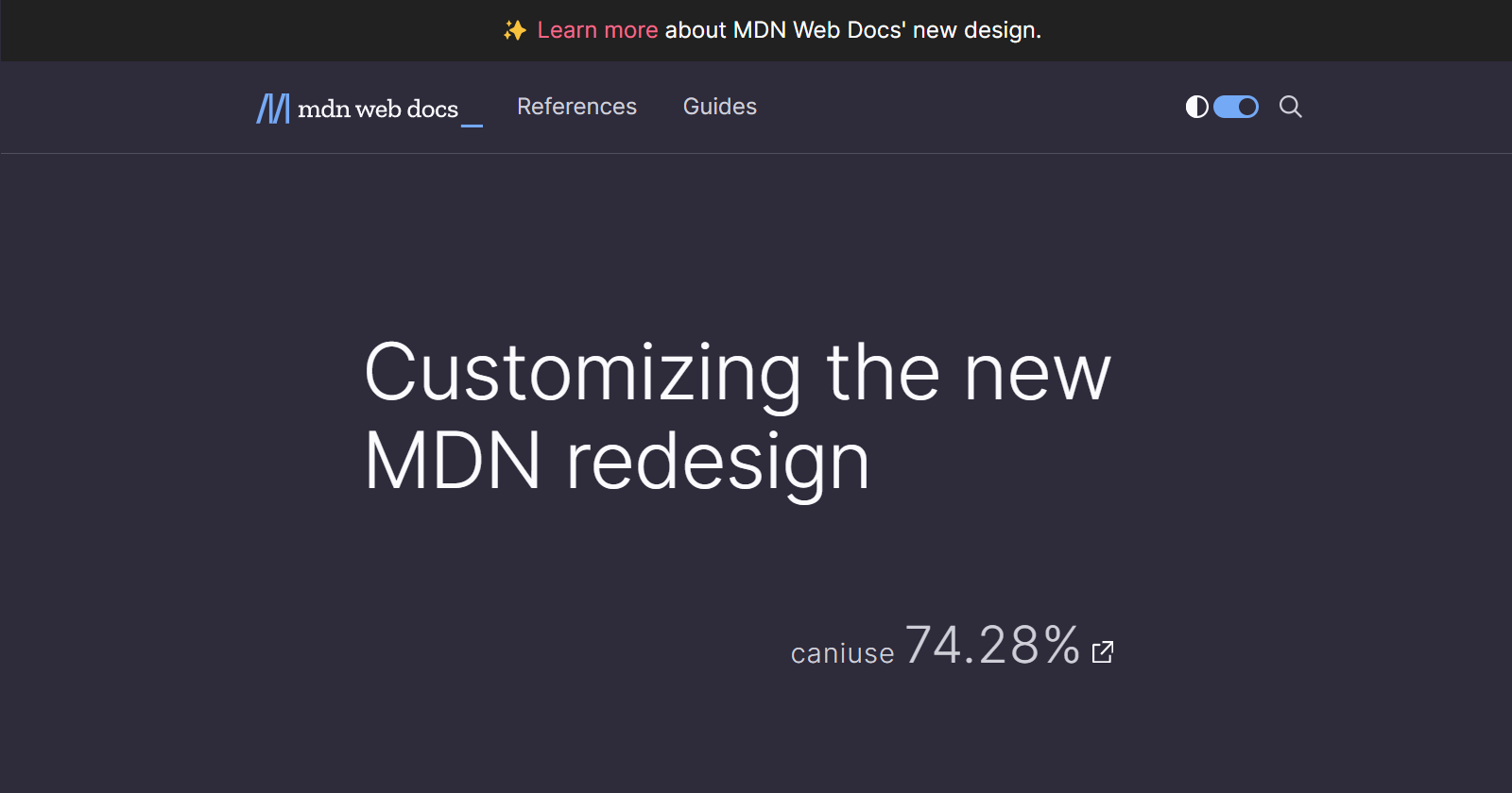 Customizing the new MDN redesign