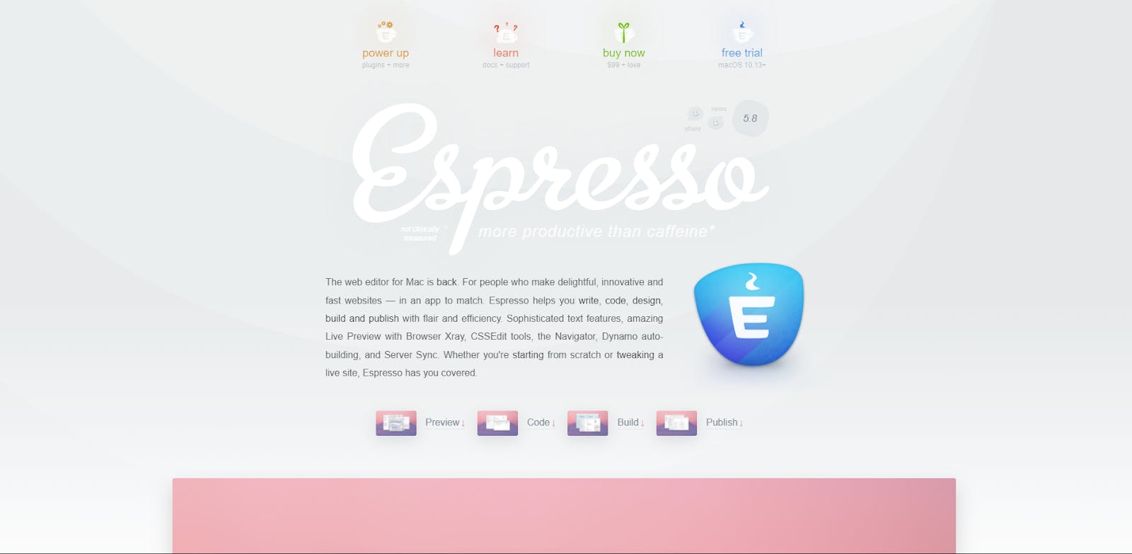 espresso landing page