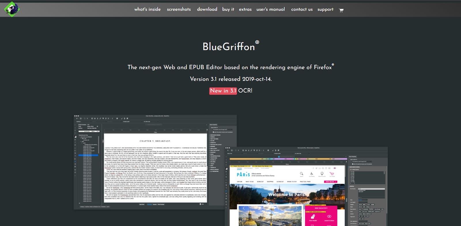 blue griffon landing page
