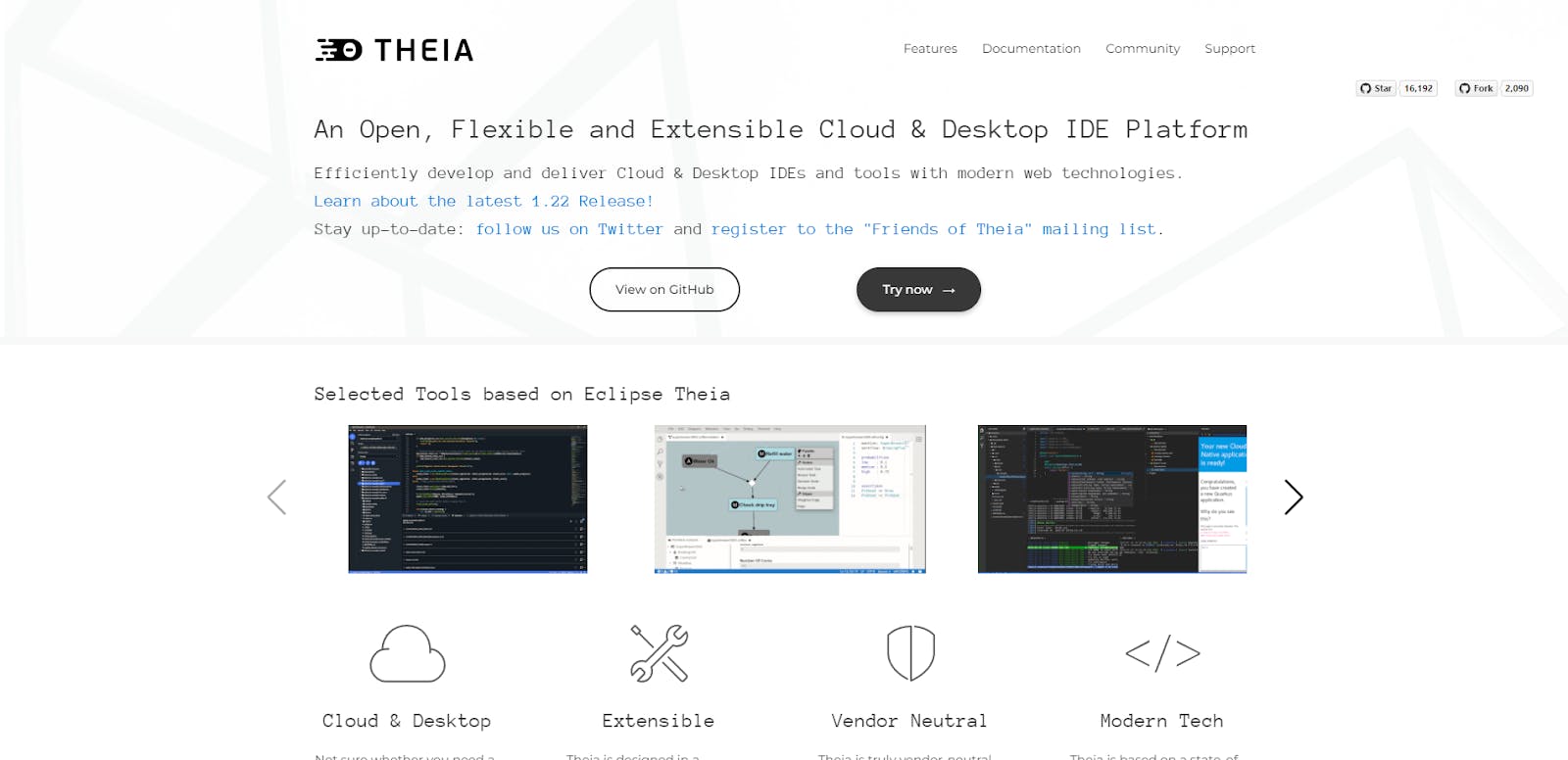 theia landing page