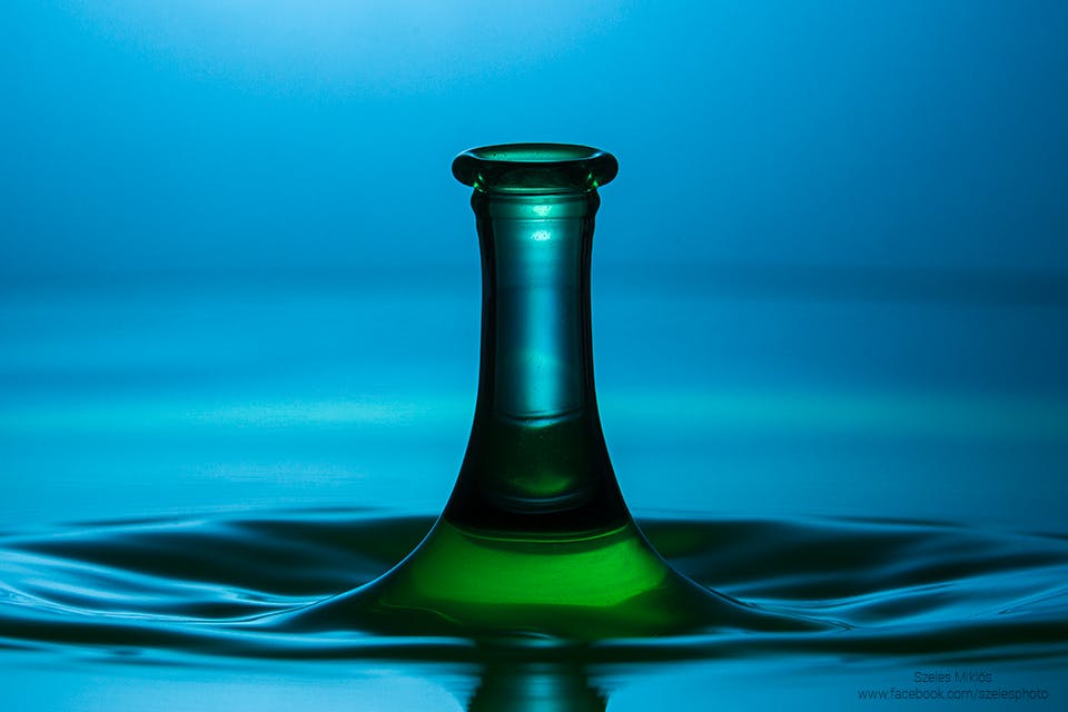 A Bottle Of Water Water Droplet Photography Copyright Miklos Szeles. png