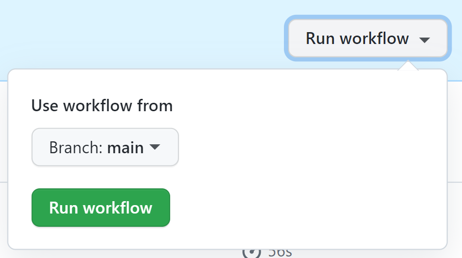 manually run workflow