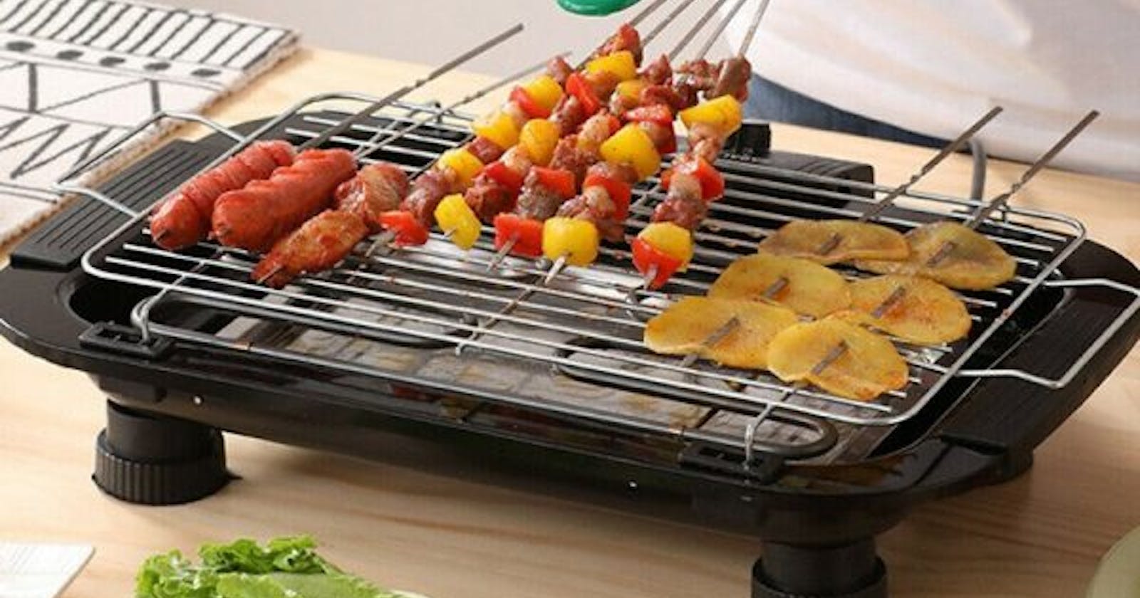 Portable Household Electric Oven Smokeless Indoor Barbecue Machine Hotplate BBQ Grill Meat Pan For Party Home
