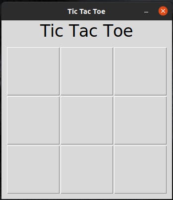 screenshot of a tkinter window with tic tac toe