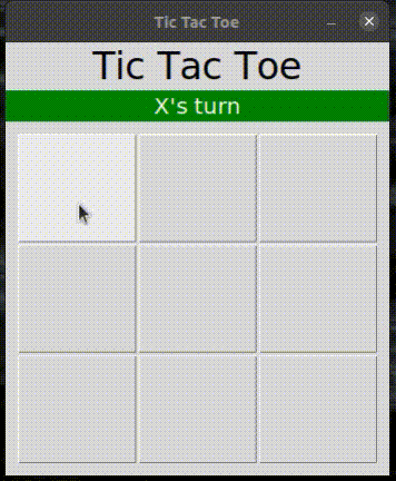 Python tkinter Tic Tac Toe working demo